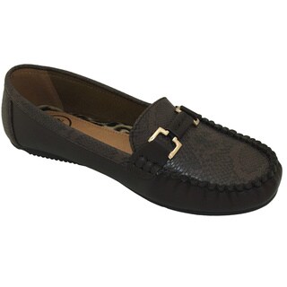 Women's Pebbled PU Leather Driving Moccasins