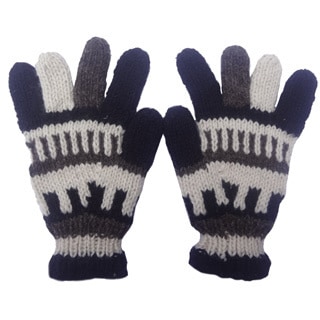 Hand-knitted Woolen Fleece Lined Gloves (Nepal)