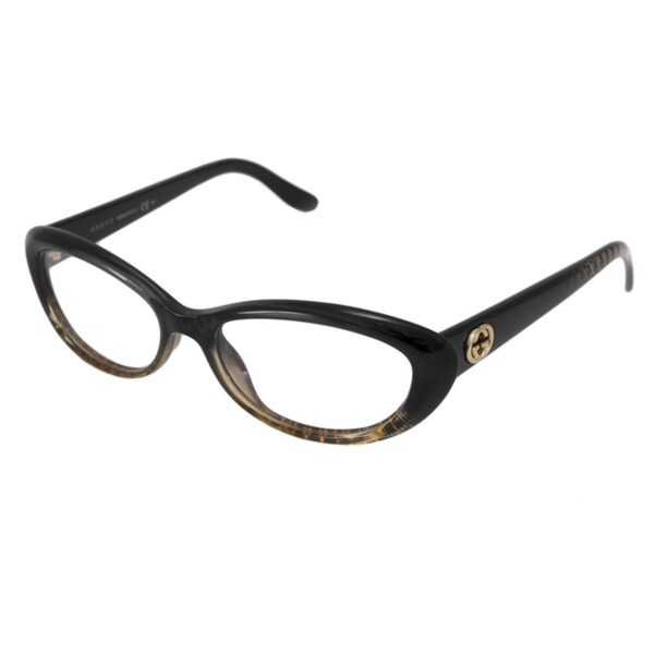 Gucci Readers Women's GG3566 Cat-Eye Reading Glasses Black and Gold in +1.25 (As Is Item)