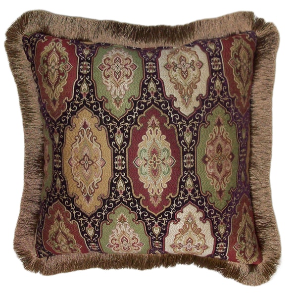 Ruche Brush Fringe Decorative 20inch Throw Pillow 17837866