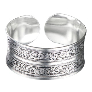 Silver Filigree Tribal Vintage Bangle Cuff Bracelet