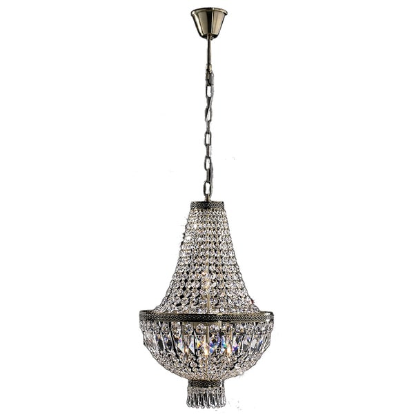 French Empire 6 light Antique Bronze Finish and Clear Crystal Basket Chandelier Mini 17838695