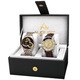 August Steiner Men's Swiss Quartz Multifunctional Alloy Bracelet & Leather Strap Watch Set