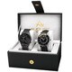 August Steiner Men's Swiss Quartz Multifunctional Alloy Bracelet & Leather Strap Watch Set