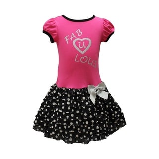 Mia Juliana Dropwaist Dress With Glitter Screen Print Bodice