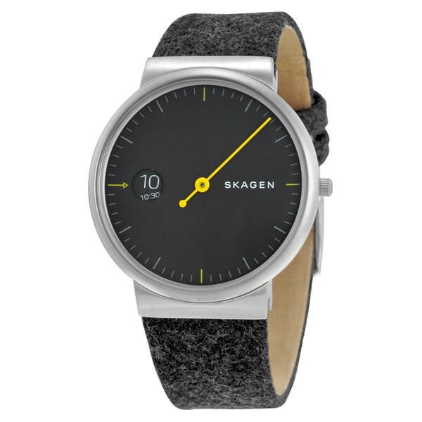 Skagen Men's SKW6199 'Ancher Mono' Black Leather Watch