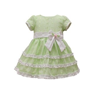 Mia Juliana Eyelet Dress With Triple Rouching Hem