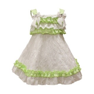 Mia Juliana Eyelet Dress With Ruffle Bodice