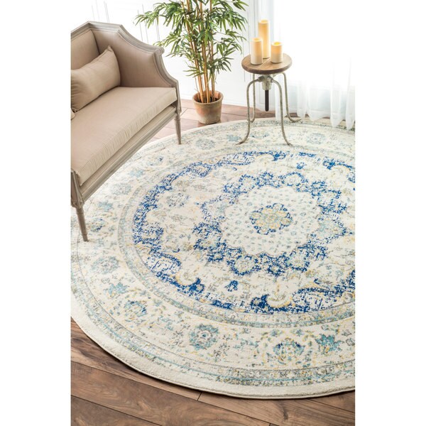nuLOOM Traditional Persian Vintage Blue Round Rug (7'10 Round