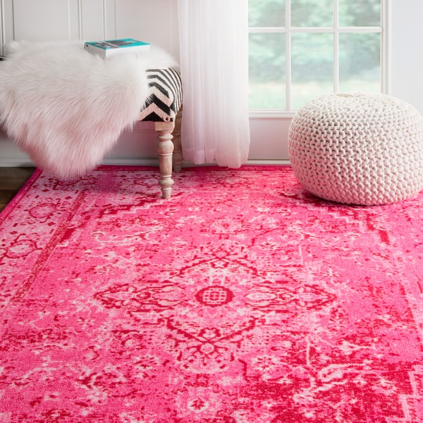 nuLOOM Traditional Vintage Inspired Overdyed Fancy Pink Area Rug (4' x