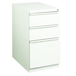 20-inch White Moblie Pedestal Box/ Box/ File with Full Width Pulls