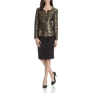 Danillo Women's Metallic Abstract Print 2-Piece Skirt Suit