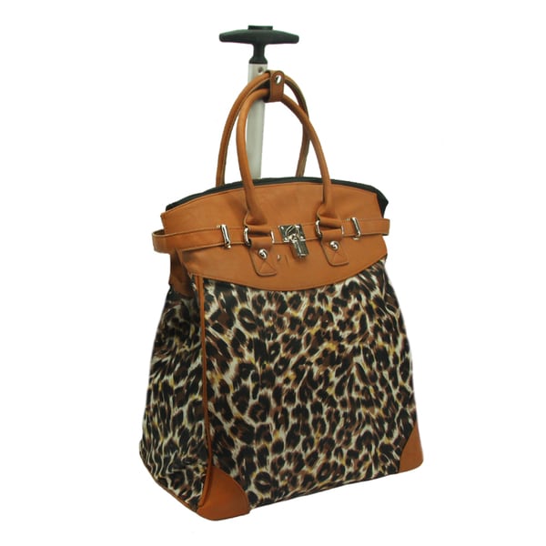 leopard rolling tote