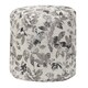Silver Foliage Tapestry Pouf Ottoman