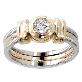 Two tone diamond anniversary rings