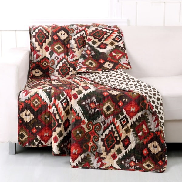 Greenland Home Fashions Folk Festival Rustic Quilted Cotton Throw ...