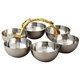 Elegance Golden Vine Hammered Stainless Steel Bowl Server (Set of 6)