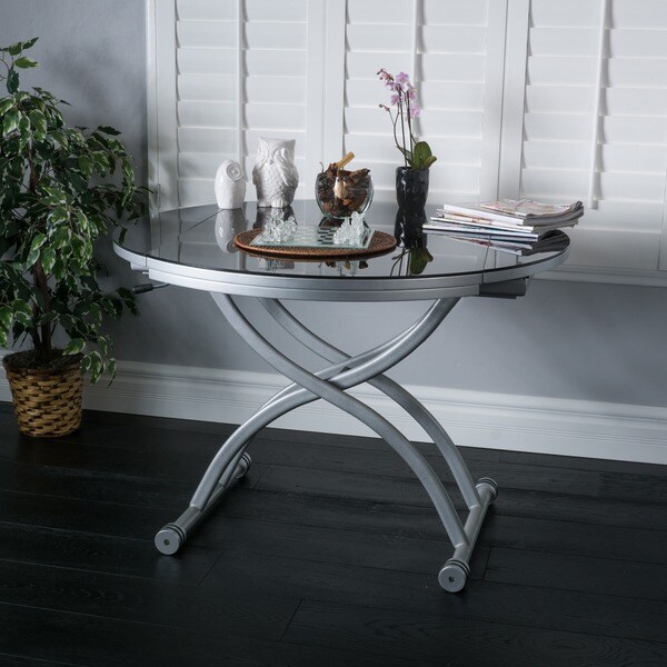 Christopher Knight Home Shelby Glass Top Folding Table with Drop Leaf