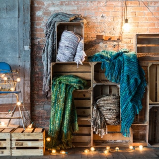 Hand-woven Emma Multi-colored Throw Blanket With Fringe