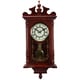 Bedford Clock Collection Redwood Finish 25-inch Wall Clock with Pendulum and Chime