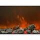 Lifesmart Lifelux Extra Large Room 60-inch Media Center Fireplace in Midnight Black with Northern Lights FX Flame Package