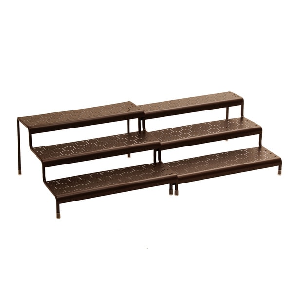 Seville Classics 3Tier Perforated Expandable Step Shelf Organizer