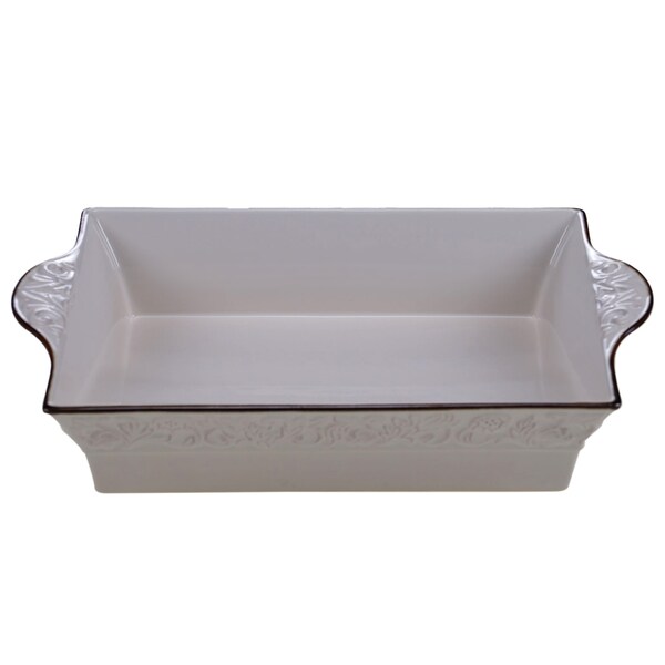 Certified International - Solstice Cream Rectangular Baker 4.75 quart