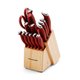 KitchenAid 16-Piece Stamped Delrin Block Set (Red)