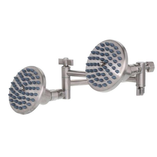 Pegasus Sunflower Single-Spray 4-inch Dual Showerhead in Brushed Nickel