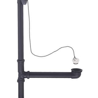 Elizabethan Classics 1.5-inch OD Leg Tub Drain with Chain & Stopper in Satin Nickel