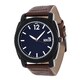 Van Sicklen Men's Black Case and Dial / Brown Leather Strap Watch