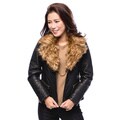 Women's Fur Collar Zip Front Jacket