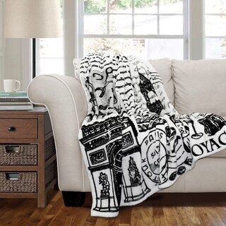 Lush Decor Paris France Fleece Throw