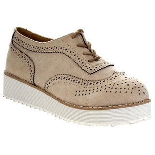 Bella Marie Aspen-1 Women's Lace Up Platform Brogue Oxfords
