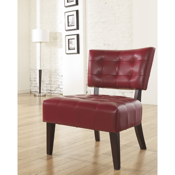 Anjotiya Faux Leather Tufted Accent Chair with Oversized Seating S476Kak
