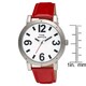 Ladies Fashion Watch with Red Patent Leather Strap
