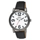 Unisex Oversized Gunmetal Case Leather Strap Watch