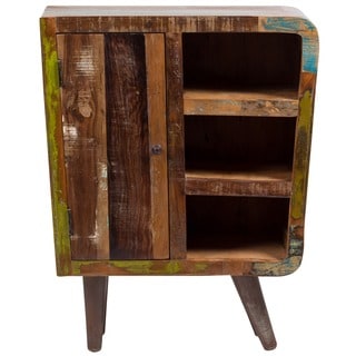 Porter Route 66 Reclaimed Wood Mid-century Modern Bookshelf Cabinet (India)