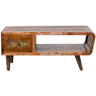 Porter Route 66 Reclaimed Wood Mid-century Modern Coffee Table with Storage Drawer (India)