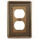 SomerTile 3.3x5-inch Courant Greek Key Bronze 1 Duplex Outlet Plate (Pack of 5)