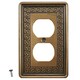 SomerTile 3.3x5-inch Courant Greek Key Bronze 1 Duplex Outlet Plate (Pack of 5)