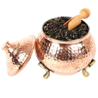 Handmade Medium Copper Sugar Bowl Hand Hammered Tea Canister (Tunisia)