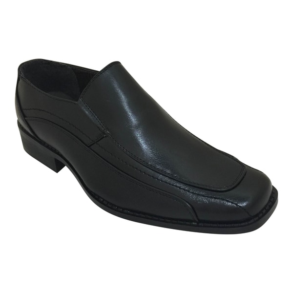 Men's Black Slip On Stitching Detail Oxford Dress Shoe