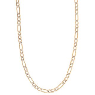 Pori 14k Gold Figaro Pave Chain Necklace