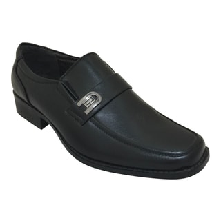 Men's Black Slip on Oxford Dress Shoes with Buckle
