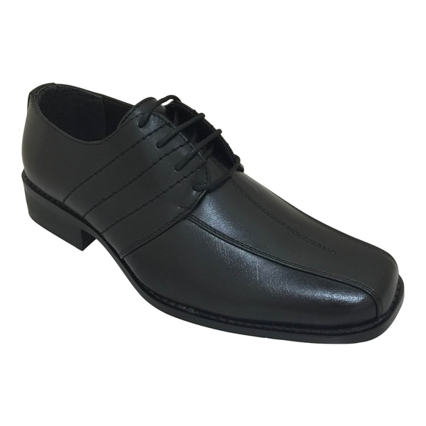 Men's Black Laced Oxford Dress Shoe with Topstitching
