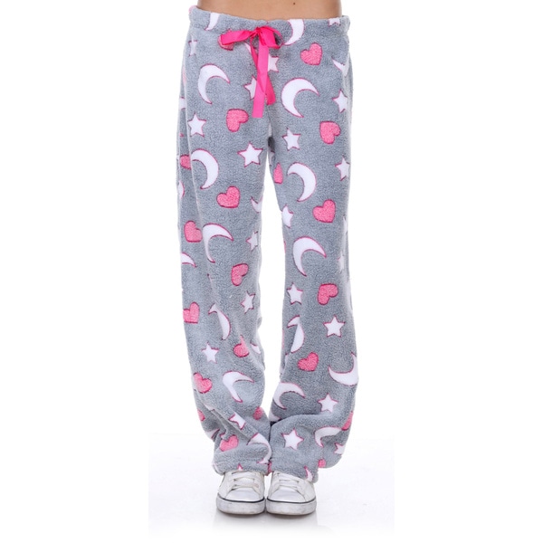 Stanzino Women's Sleepwear Heart and Moon Lounge Soft Plush Pants