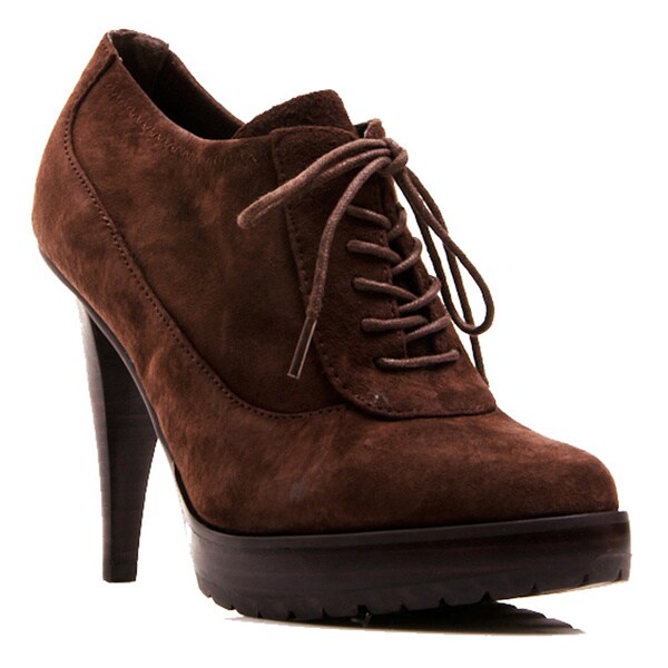 Envy Women's Shoe Mary Lace Up Oxford Platform Genuine Suede Pump