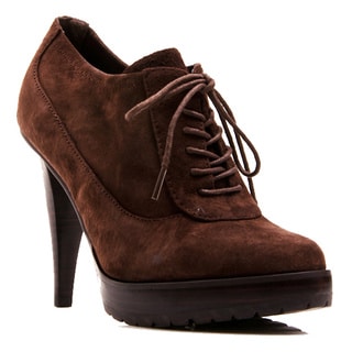 Envy Women's Shoe Mary Lace Up Oxford Platform Genuine Suede Pump