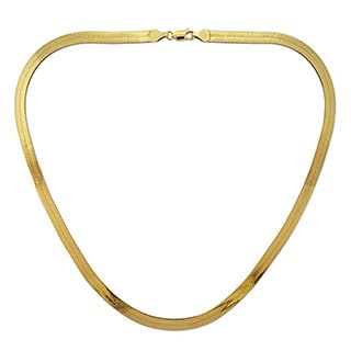 14k Yellow Gold Herringbone Chain Necklace